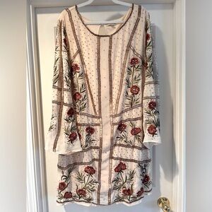 Frock and Frill Pink Beaded Embellished Dress in Dusty Pink (US 18/UK 22)